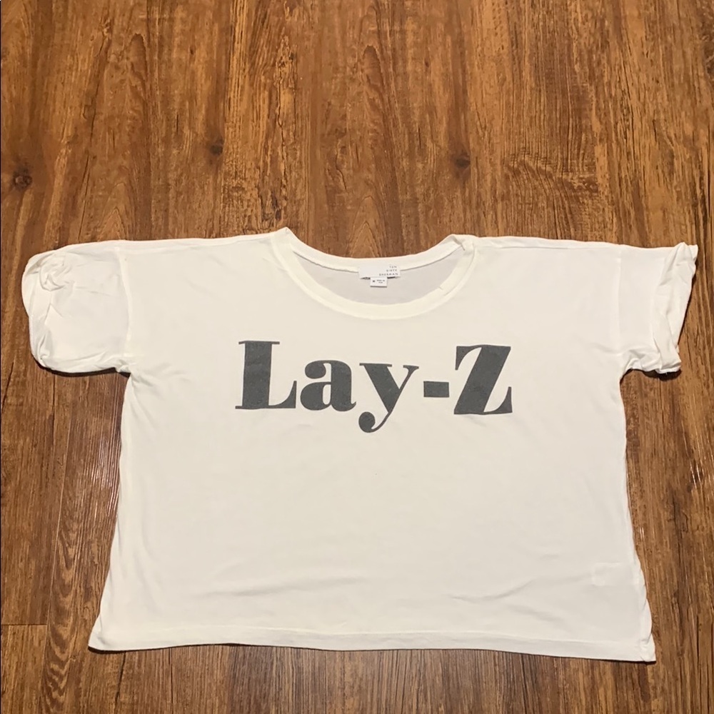 Ten Sixty Sherman White Cropped T-Shirt Size Medium